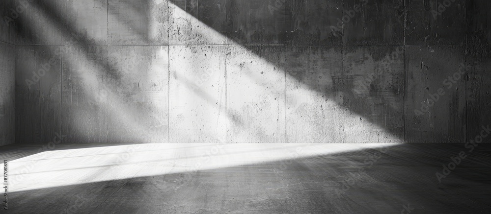 Poster utilize concrete wall and floor with light and shadow backgrounds for product display, presentations