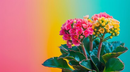 Obraz premium Kalanchoe plant with isolated on colorful background