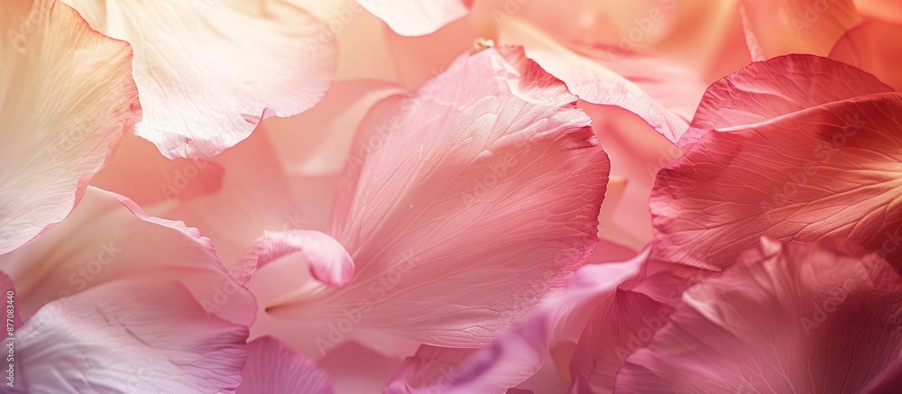 Fototapete an abstract spring and summer background consisting of vintage-tinted flower petals within a frame w