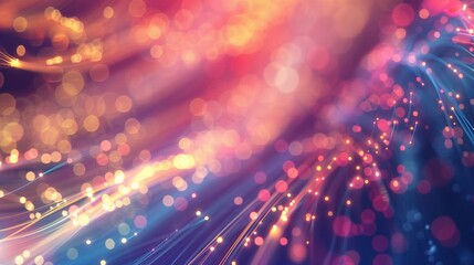 Fototapeta premium Abstract Light Effect Background with Merging Light Strings