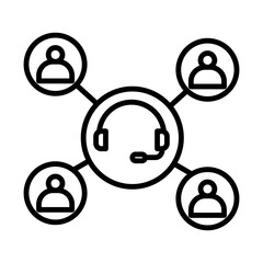 Call Center Team line icon