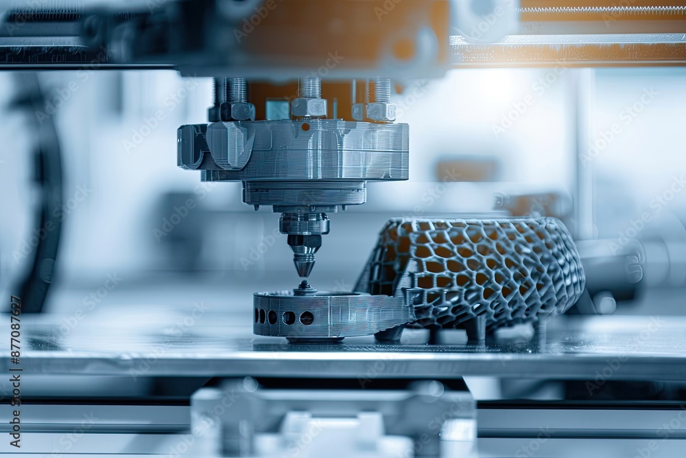 Aufkleber close-up of a high-tech cnc machine operating with precision in a modern manufacturing facility, sho