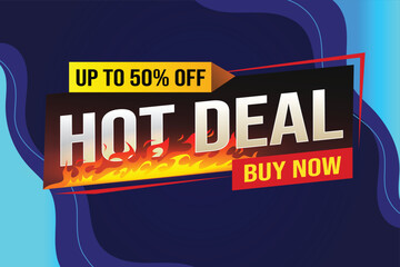 Fototapeta premium Hot deal buy now super sale poster banner graphic design icon logo sign symbol social media website coupon