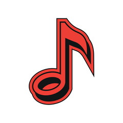Obraz premium Retro Sticker Music Note