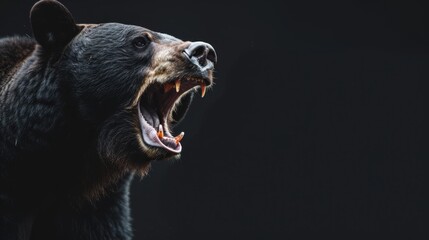  A black bear with its mouth wide open