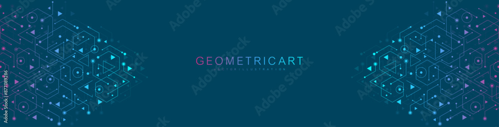Poster modern abstract background with triangle and hexagon shapes pattern. triangular geometric texture fo