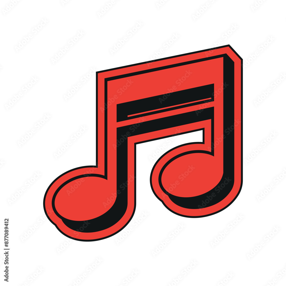 Canvas Prints retro sticker music note