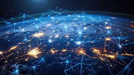 Obraz premium Communication technology for internet business. Global world network and telecommunication