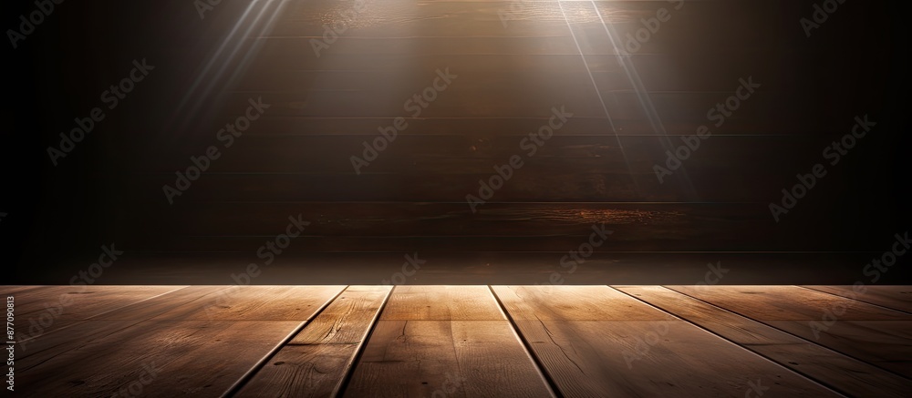 Leinwandbilder texture background with wooden board and spotlight creating a copy space image.