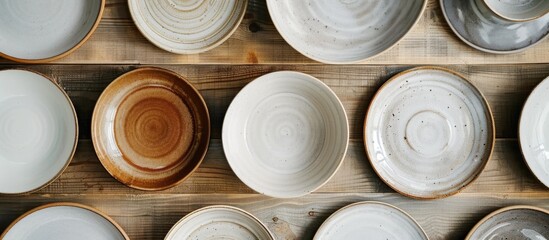 Isolated ceramic plates specially designed with copy space image.