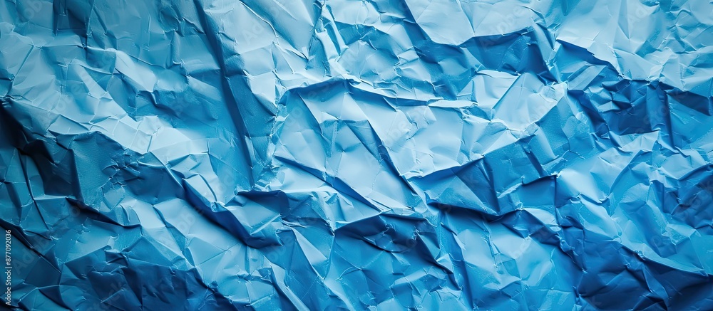 Poster background featuring crumpled blue paper with copy space image.