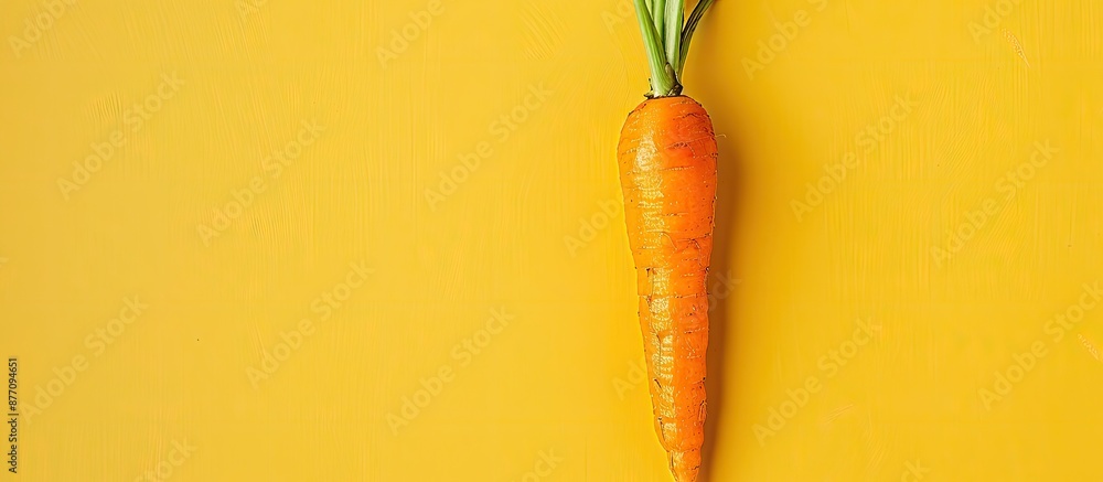 Aufkleber capture a detailed flat lay image showing a fresh raw carrot from above against a pastel backdrop, l