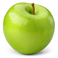 Apple isolated png. Green apple on transparent background. PNG format. Green apple with no background. Full depth of field.