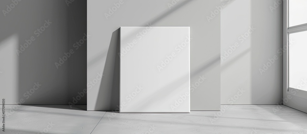 Leinwandbilder Gray background offers a blank canvas with a mock-up for design, featuring copy space image.