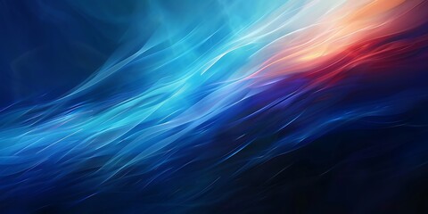 Fototapeta premium Vivid blue light streaks against a dark background, creating a dynamic and energetic 