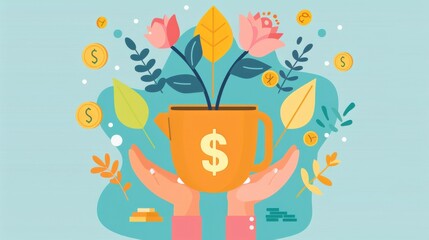 Savings goals, planning for major life expenses, flat design illustration