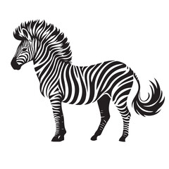 zebra Silhouette vector art illustration white back ground