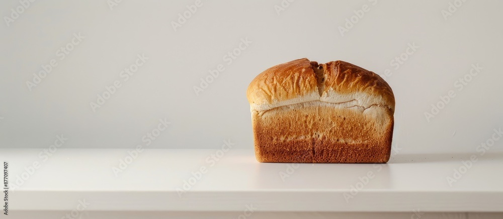 Poster A loaf of bread displayed on a clean white surface, highlighting the simplicity of the design with ample space for additional visuals - a copy space image.