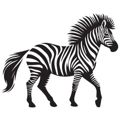 zebra Silhouette vector art illustration white back ground