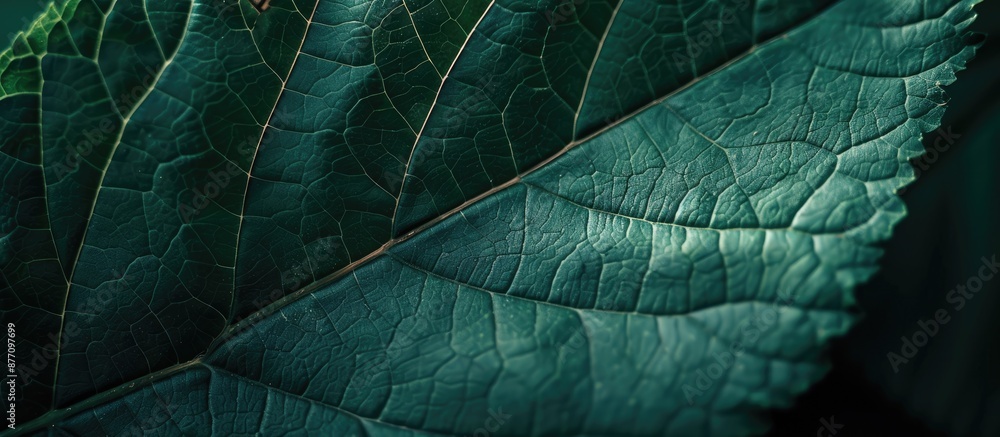 Poster detailed close-up of leaf texture with copy space image.