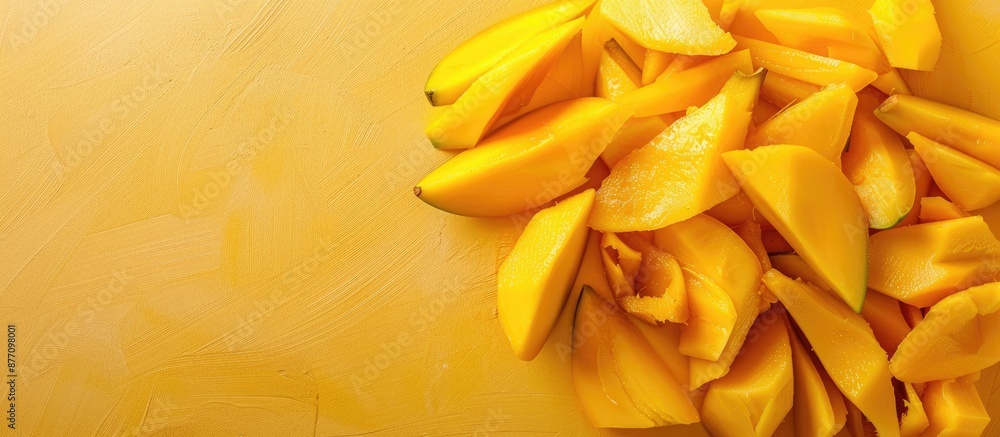 Poster Dry mango placed in the background with copy space image.