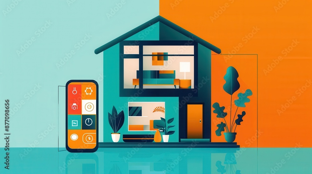 Poster smart home app integrating multiple devices, centralized and user-friendly.