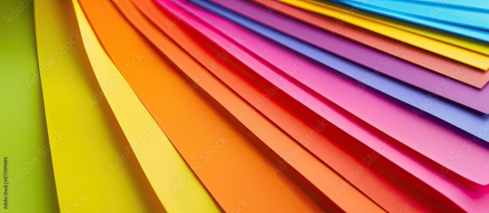Poster Vibrantly colored sheets of paper with copy space image.
