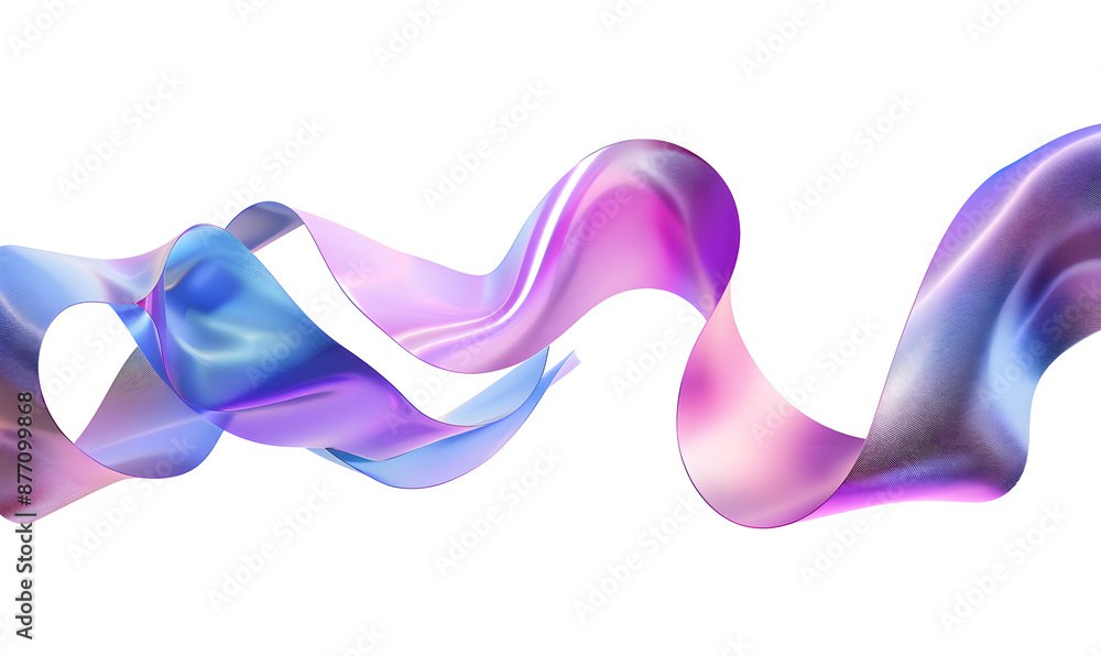 Aufkleber holographic gradient neon wave shape on a transparent background design