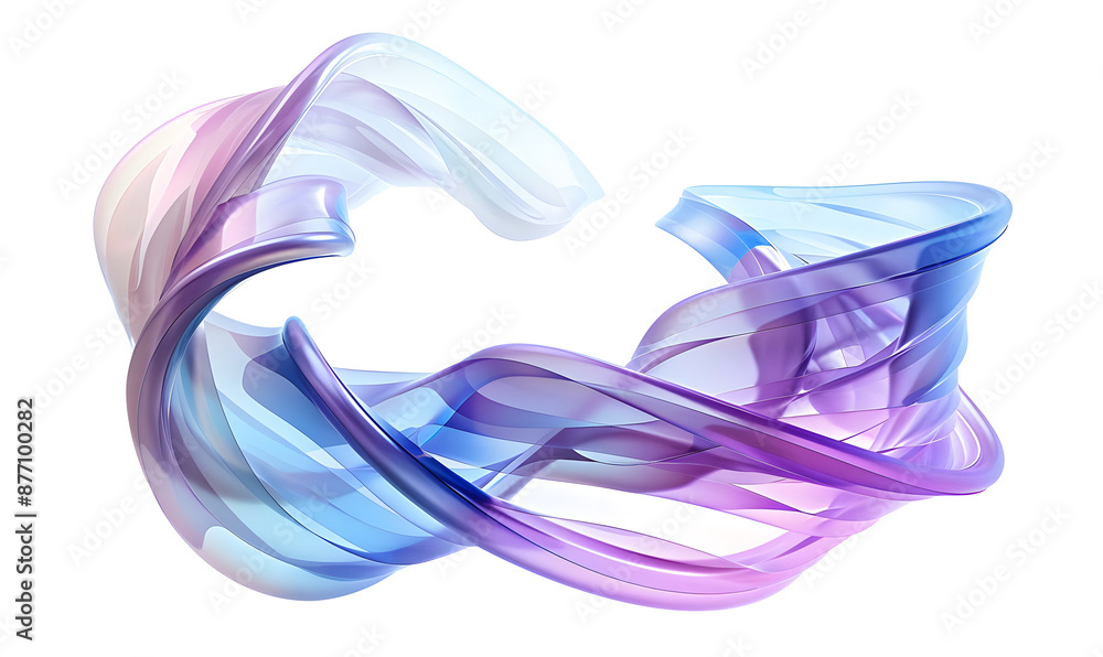 Poster holographic gradient neon wave shape on a transparent background design
