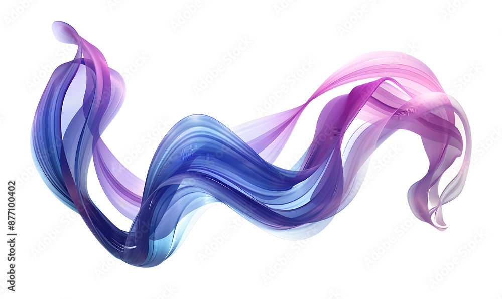 Poster holographic gradient neon wave shape on a transparent background design