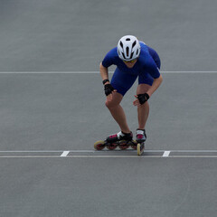Inline Speedskating Moments Race Start and Race Track Action Starting Line and Finish Line Roller...