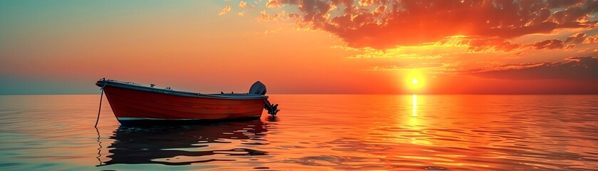 Obraz premium Family enjoying a sunset cruise Watching the sun set over the horizon