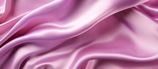 Smooth silk fabric in elegant bright satin with waves creates a luxurious cloth texture. Ideal as an abstract background with a copy space image in a top view.