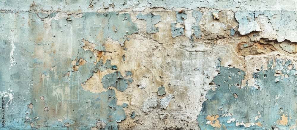 Poster a weathered wall with worn paint and copy space image.