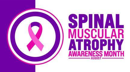 Spinal Muscular Atrophy Awareness Month is observed every year in August. Holiday concept. Template for background, banner, card, poster, placard, design template with unique shapes.