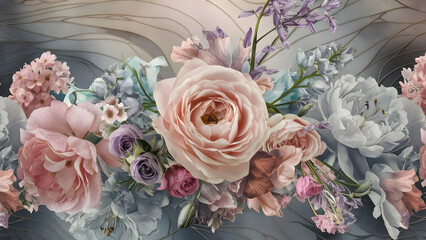 pastel pattern floral lush dazzling Watercolor Flowers