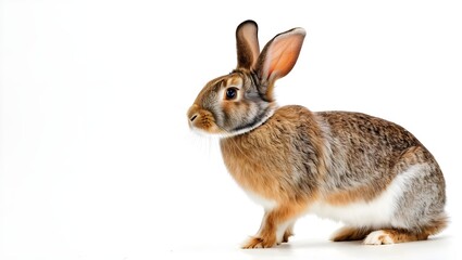 Obraz premium rabbit isolated on white background, wild rabbit photography