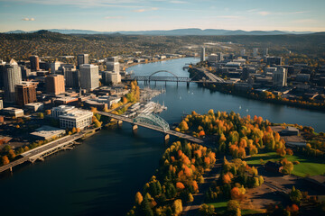 Naklejka premium Portland city skyline