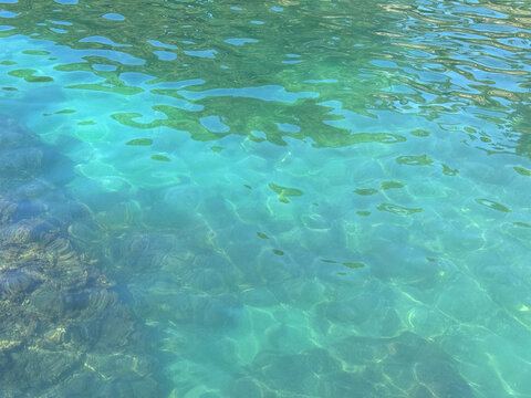 Amazing sea water clear blue turquoise surface