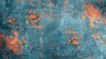 abstract blue and orange textured background with grunge and vintage elements.