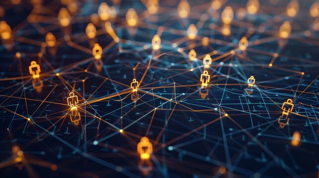 Conceptual people network linking and connection .