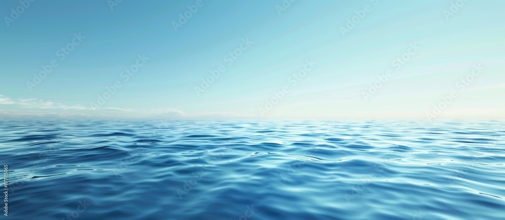 Poster the serene water surface reflects the clear blue sky, creating a tranquil atmosphere in the copy spa