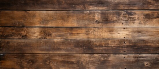 Obraz premium Selective focus on an aged wooden texture backdrop with copy space image.