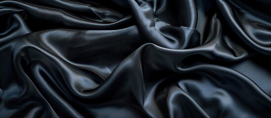 Fototapeta premium Elegant black silk fabric is stunning alone or as an accessory to complement your ideal choice in a beautifully showcased copy space image.