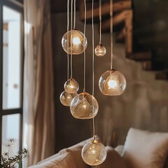 cluster ceiling light on living room area