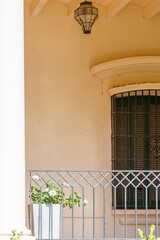 balcony with flowers
