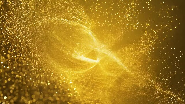 Slow mo explosion of liquid gold glitter. An excellent background for various holiday videos, Merry Christmas and New Year greetings, weddings
