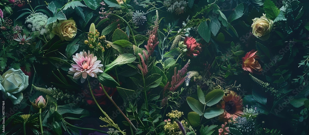 Poster Floral and natural elements displayed with room for text within the image.