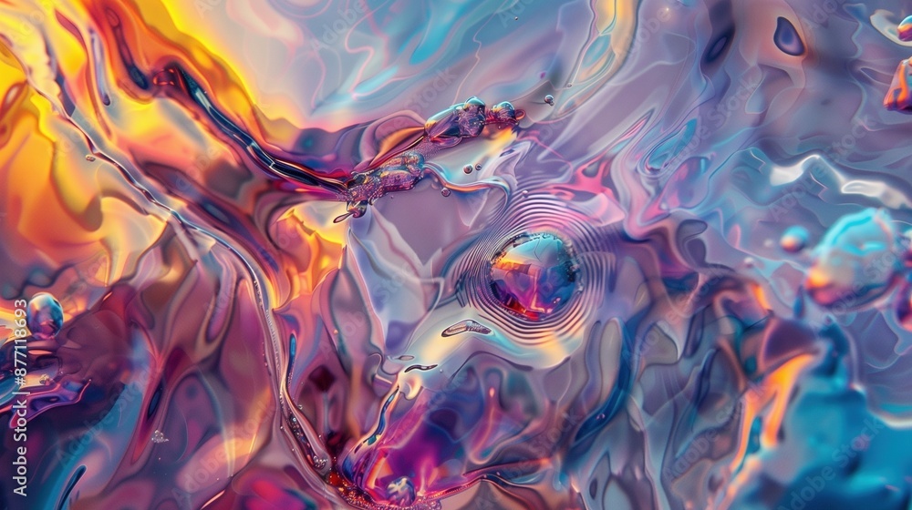 Poster vibrant abstract composition texture background image. fluid colorful patterns. iridescence photo ba