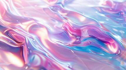 Fluid pastel waves abstract texture background image. Pink, blue and purple hues flowing liquid. Iridescence photo backdrop wallpaper realistic. Holographic concept photorealistic